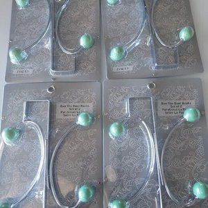 4/$14 Elegant Home Fashions Over the Door Hooks (Teal) 4 packs 8 hooks NEW!